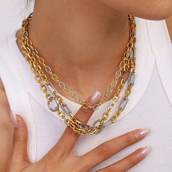 Necklace Stainless Steel Titanium Steel Geometric Electroplating Women's
