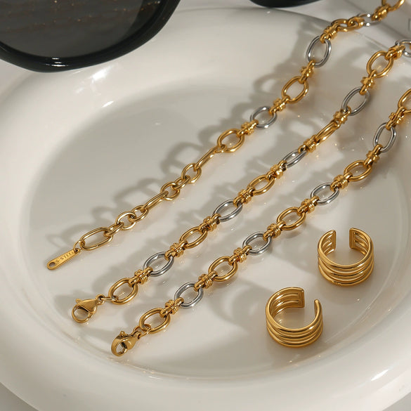 Necklace Stainless Steel Titanium Steel Geometric Electroplating Women's