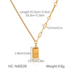 Necklace Stainless Steel Titanium Steel Geometric Gold Brick Pendant Electroplating O Word Chain For Women