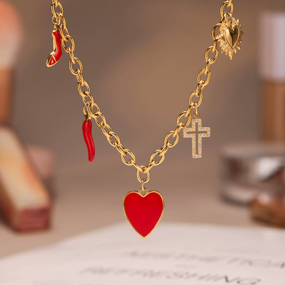 Necklace 316L Stainless Steel 316L Stainless Steel Geometric Heart Electroplating Women's Fashion