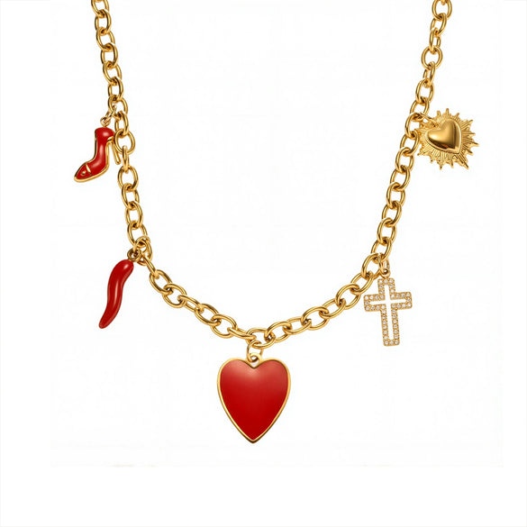Necklace 316L Stainless Steel 316L Stainless Steel Geometric Heart Electroplating Women's Fashion