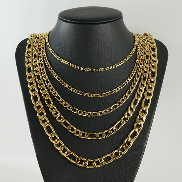 Necklace Stainless Steel Titanium Steel Geometric Keel Chain Electroplating Hip Hop Punk Style