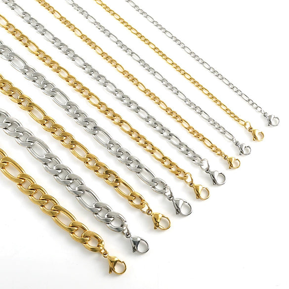 Necklace Stainless Steel Titanium Steel Geometric Keel Chain Electroplating Hip Hop Punk Style