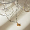 Necklace Stainless Steel Titanium Steel Geometric Love Pendant Electroplating