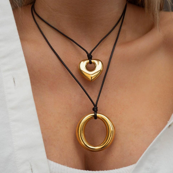 Necklace Stainless Steel Titanium Steel Geometric Old Style Electroplating Women's