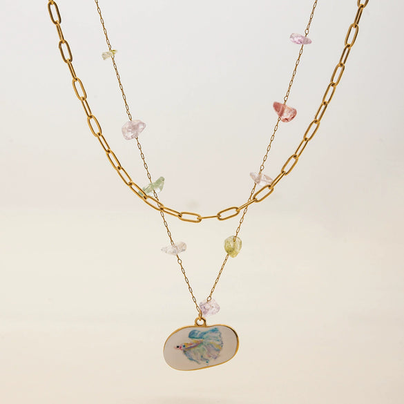 Necklace Stainless Steel Titanium Steel Geometric Pattern Electroplating