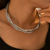 Necklace Stainless Steel Titanium Steel Geometric Punk Style Threewire Winding Electroplated