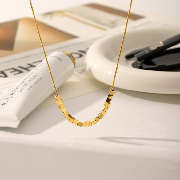 Necklace Stainless Steel Titanium Steel Geometric Snake Bone Chain Vacuum Plating Electroplating