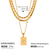 Necklace Stainless Steel Titanium Steel Geometric Star Square Pendant Three Layer Chain Electroplating Design