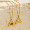 Necklace Stainless Steel Titanium Steel Geometric Triangle Electroplating French Retro Design For Ladies