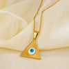 Necklace Stainless Steel Titanium Steel Geometric Triangle Electroplating French Retro Design For Ladies