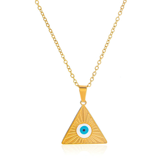 Necklace Stainless Steel Titanium Steel Geometric Triangle Electroplating French Retro Design For Ladies