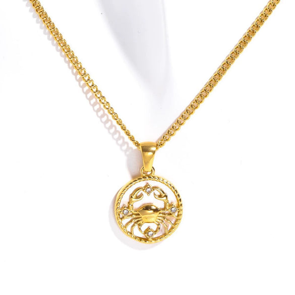 Necklace Stainless Steel Titanium Steel Geometric Twelve Constellations Furnace Vacuum Plating 18K Gold Color Preservation