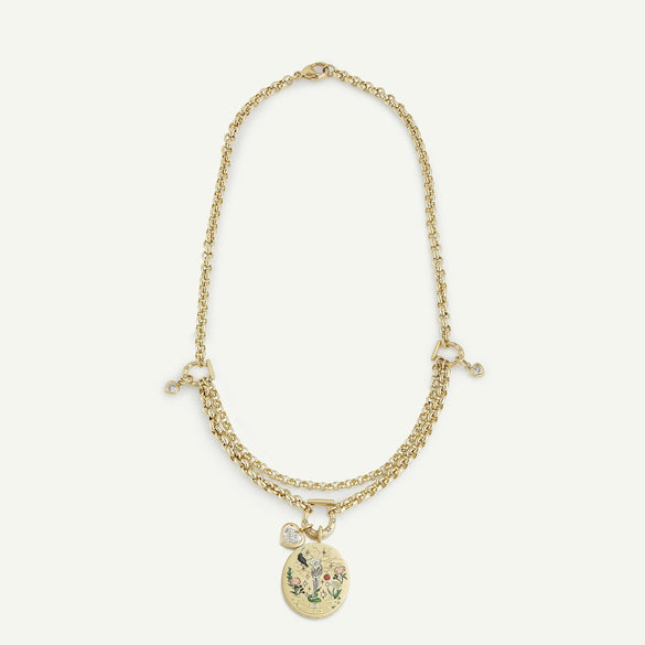 Necklace Stainless Steel Titanium Steel Handpainted Love Skull Painted Flower Animals Zodiac Oil Treatment