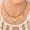 Necklace Stainless Steel Titanium Steel Heart Shape Electroplated Couple Style Handmade