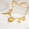 Necklace Stainless Steel Titanium Steel Heart Shape Electroplated Couple Style Handmade
