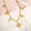 Necklace Stainless Steel Titanium Steel Heart Shape Electroplated 18K Gold For Women