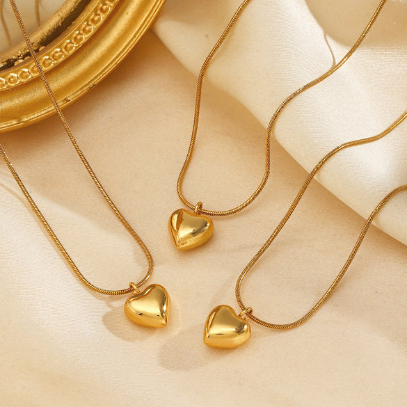 Necklace Stainless Steel Titanium Steel Heart Shape Electroplating Women's