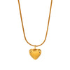 Necklace Stainless Steel Titanium Steel Heart Shape Electroplating Women's