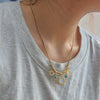 Necklace Stainless Steel Titanium Steel Hiphop Style Irregular Small Sun Turquoise Pendant With Flower And Leaf Patterns Electroplated Snake Bone Chain For Women