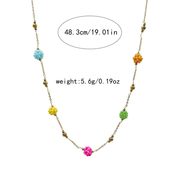 Necklace Stainless Steel Titanium Steel Hydrangea Love Sweet Style Electroplating Jewelry Accessories For Women