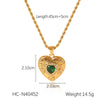 Necklace Stainless Steel Titanium Steel Inlaid Heartshaped Zircon Geometric Ins Style Women's