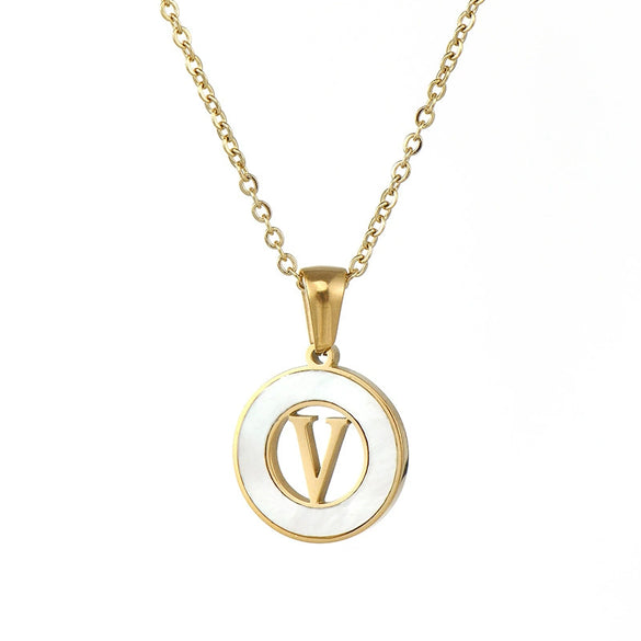 Necklace 316L Stainless Steel 316L Stainless Steel Letter Pattern Cross Chain Vacuum Plated For Women