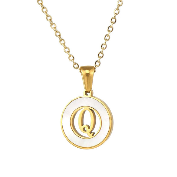 Necklace 316L Stainless Steel 316L Stainless Steel Letter Pattern Cross Chain Vacuum Plated For Women