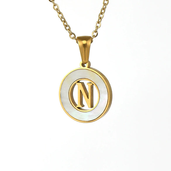 Necklace 316L Stainless Steel 316L Stainless Steel Letter Pattern Cross Chain Vacuum Plated For Women