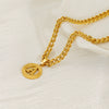 Necklace 316L Stainless Steel 316L Stainless Steel Letter Pattern Hip Hop Electroplating