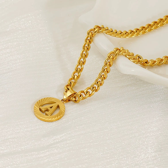 Necklace 316L Stainless Steel 316L Stainless Steel Letter Pattern Hip Hop Electroplating