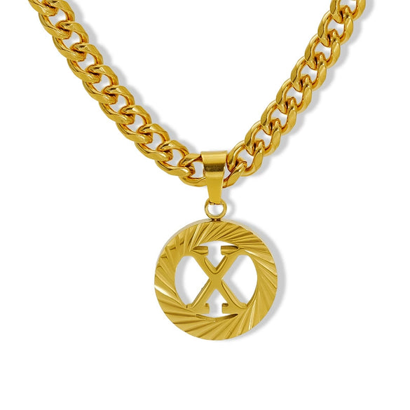 Necklace 316L Stainless Steel 316L Stainless Steel Letter Pattern Hip Hop Electroplating