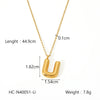 Necklace Stainless Steel Titanium Steel Letters Numbers Text Electroplated