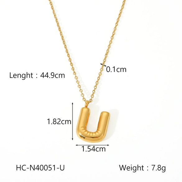 Necklace Stainless Steel Titanium Steel Letters Numbers Text Electroplated