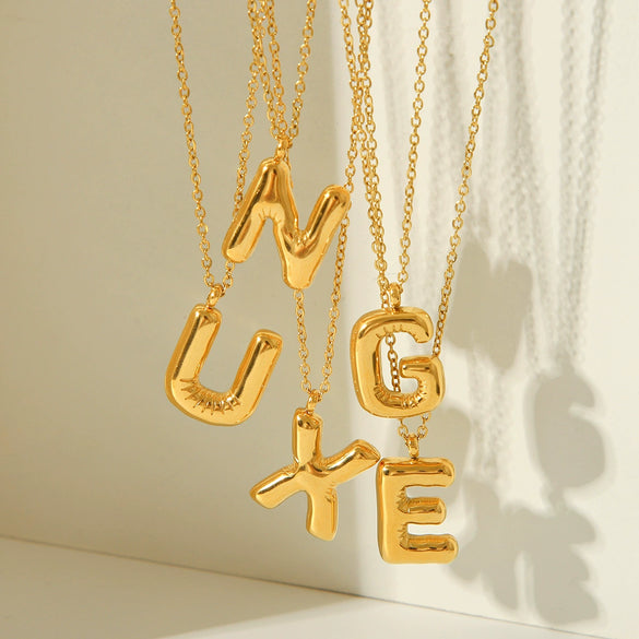 Necklace Stainless Steel Titanium Steel Letters Numbers Text Electroplated