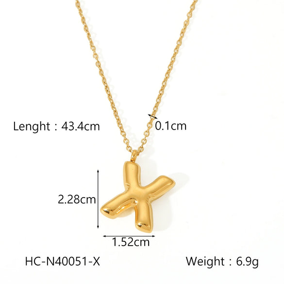 Necklace Stainless Steel Titanium Steel Letters Numbers Text Electroplated