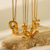 Necklace Stainless Steel Titanium Steel Letters Numbers Text Electroplated