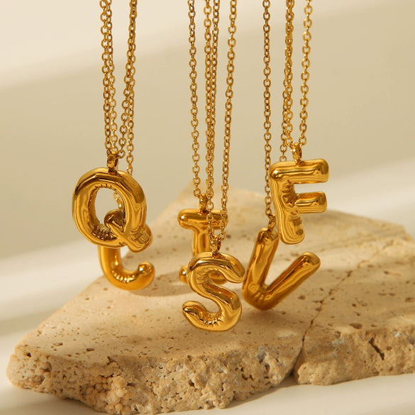 Necklace Stainless Steel Titanium Steel Letters Numbers Text Electroplated