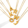 Necklace Stainless Steel Titanium Steel Letters Numbers Text Electroplated