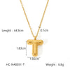 Necklace Stainless Steel Titanium Steel Letters Numbers Text Electroplated