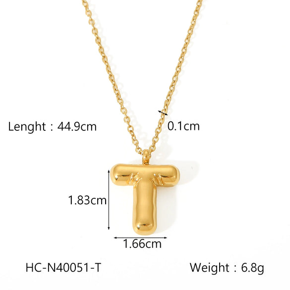 Necklace Stainless Steel Titanium Steel Letters Numbers Text Electroplated