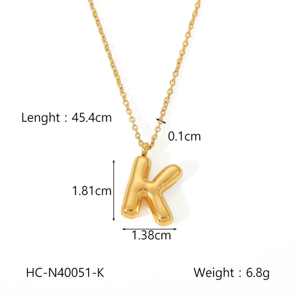Necklace Stainless Steel Titanium Steel Letters Numbers Text Electroplated