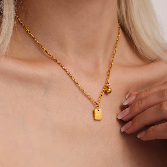 Necklace 316L Stainless Steel 316L Stainless Steel Light Luxury Letter Geometric Electroplating