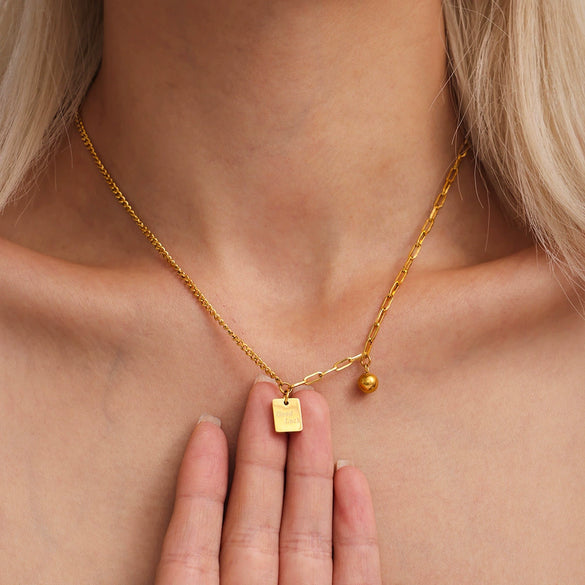 Necklace 316L Stainless Steel 316L Stainless Steel Light Luxury Letter Geometric Electroplating