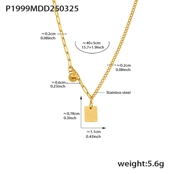 Necklace 316L Stainless Steel 316L Stainless Steel Light Luxury Letter Geometric Electroplating