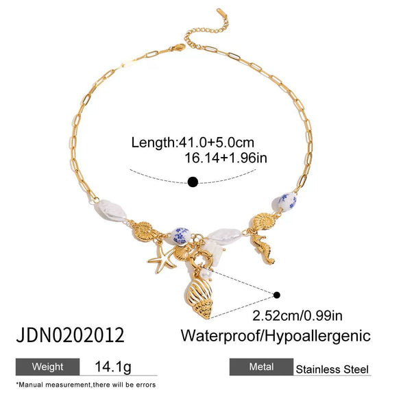 Necklace Stainless Steel Titanium Steel Marine Elements Electroplating Women