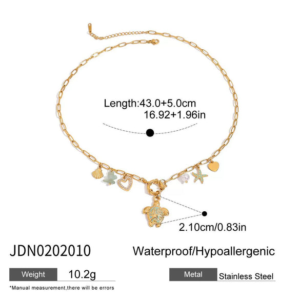 Necklace Stainless Steel Titanium Steel Marine Elements Electroplating Women
