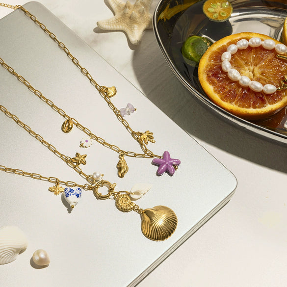 Necklace Stainless Steel Titanium Steel Marine Elements Electroplating Women