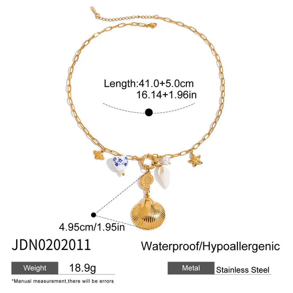 Necklace Stainless Steel Titanium Steel Marine Elements Electroplating Women
