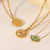 Necklace Stainless Steel Titanium Steel Ocean Wind Starfish Shell Drop Glue Pendant Geometric Electroplating Women's